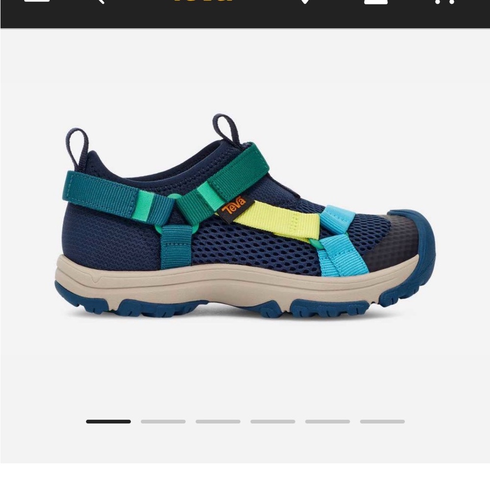 Teva Kids Navy Blue Teal Aqua Yellow Water Shoes